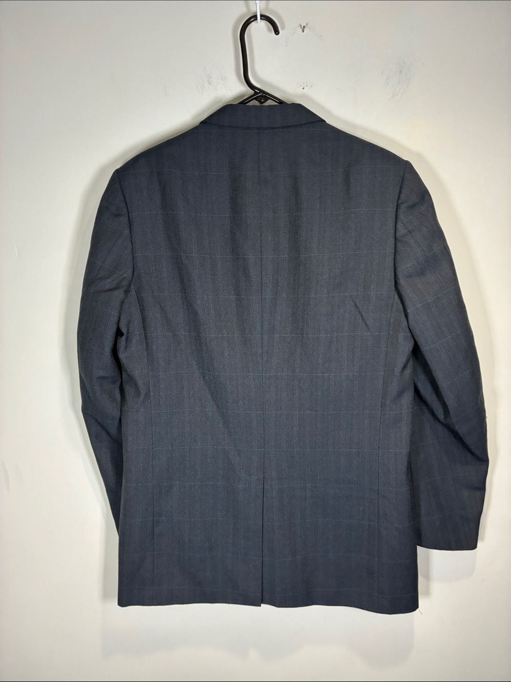Nino Cerruti Rue Royale Wool Windowpane Sport Coat Blazer 40L Vintage Blue - Picture 11 of 12